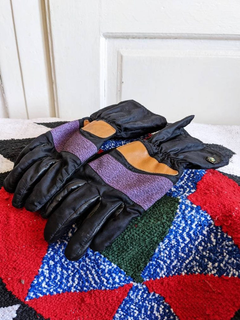 Vintage BMW Bike Leather Women Gloves Gore Tex Made in Italy image 2