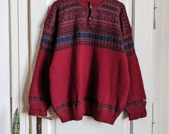 Suéter de punto de lana Dale of Norway vintage para hombre, estilo nórdico Fair Isle, escandinavo