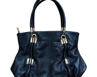 Vintage DKNY Y2K Bag Chocolate Brown Taupe Jacquard Leather Logo