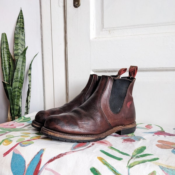 Red Wing Chelsea Rancher Boots Brown Leather Pull On 2917 USA Work