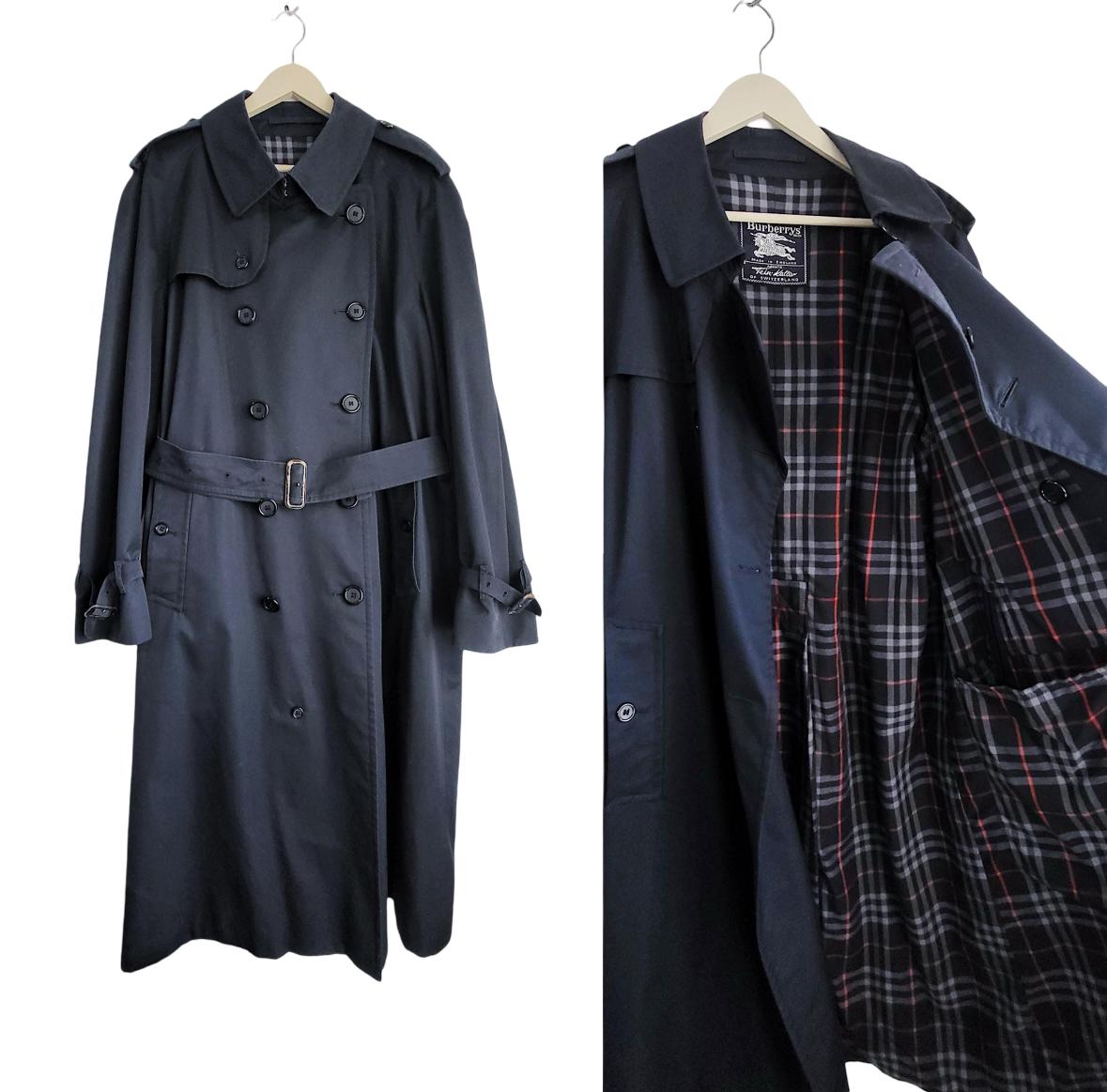 Vintage Burberrys Classic Trench Coat | Navy Double Breasted L