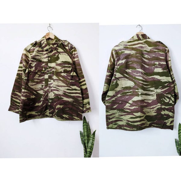 Vintage Camo Jacket Tiger Pattern Camo 70s Army French Army Camouflage