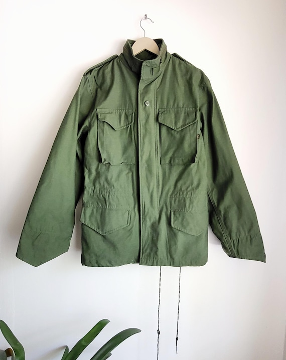 80s Alpha Industries M65 Field Jacket Olive Green Military Jacket