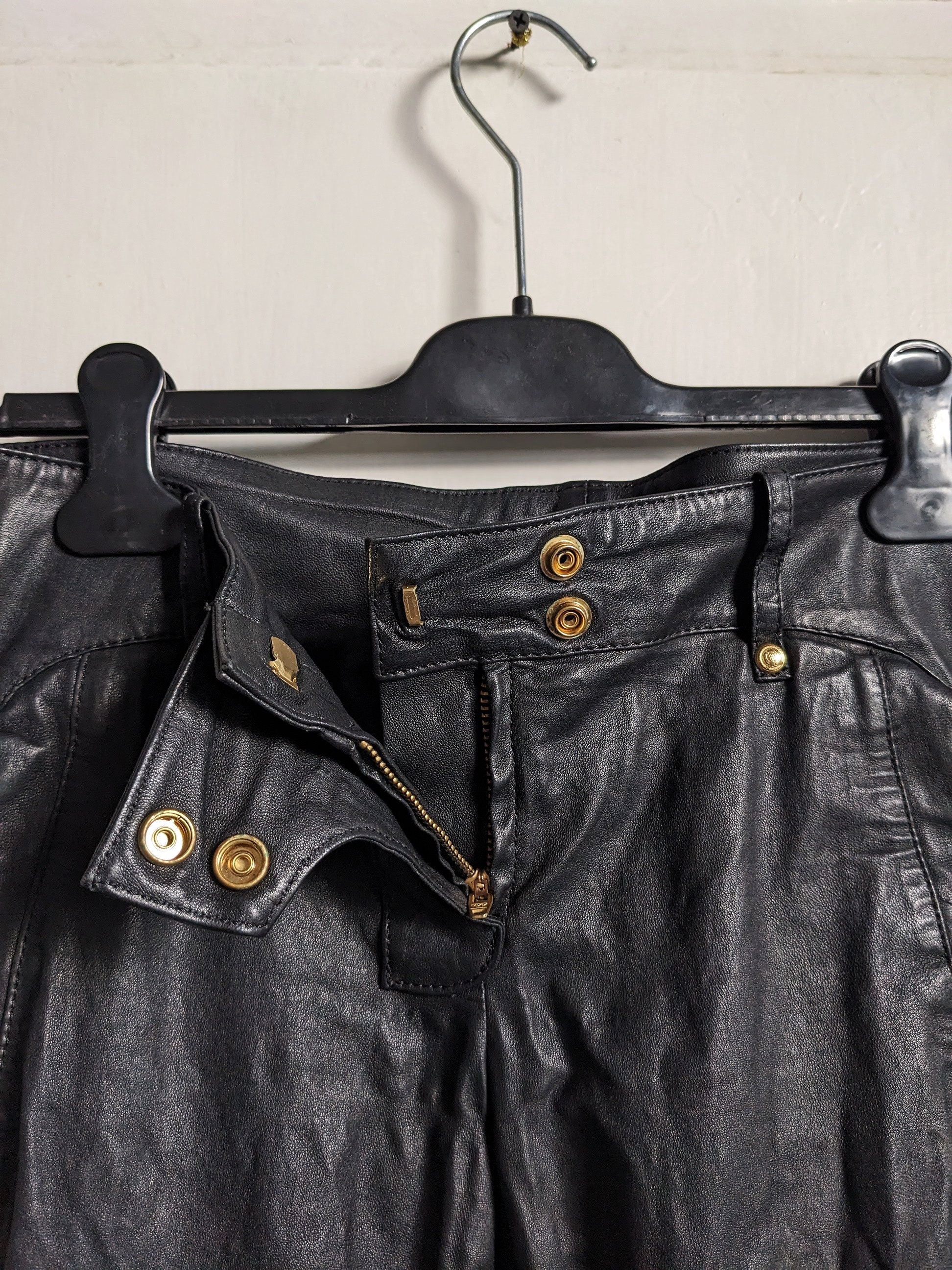 Balmain x H&M 本革スキニーバイカーパンツ - Etsy 日本