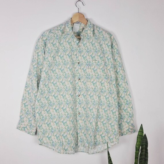 Vintage Naf Naf Paris Shirt Flowers Pastel Blue Rose | Etsy