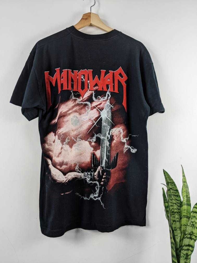 Vintage Manowar Merch Agony and Ecstasy T-shirt Double Side