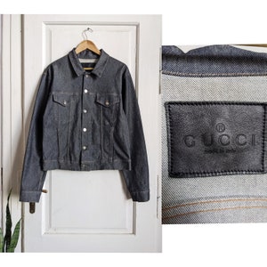 ジャケット・アウター GUCCI Tom Ford 1998 Black Denim Jacket SS98 Gucci by Tom Ford denim western shirt/jacket grey