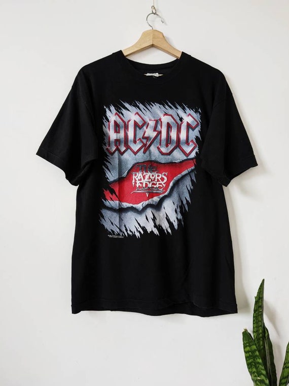 Vintage AC DC The Razors Edge 1990 Merch T-Shirt Tour… - Gem