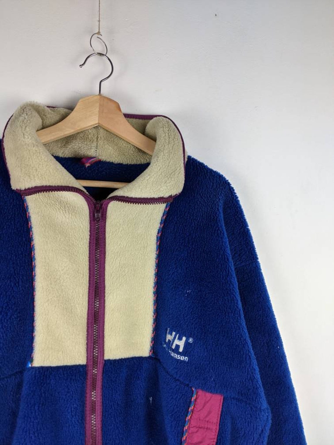 Vintage Helly Hansen Fleece Jacket 90s Retro Blue | Etsy