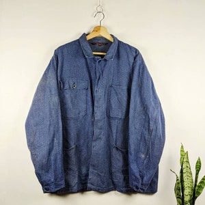 Vintage Chore Jacket French Work Wear Sanfor Moleskin Faded 70s - Etsy