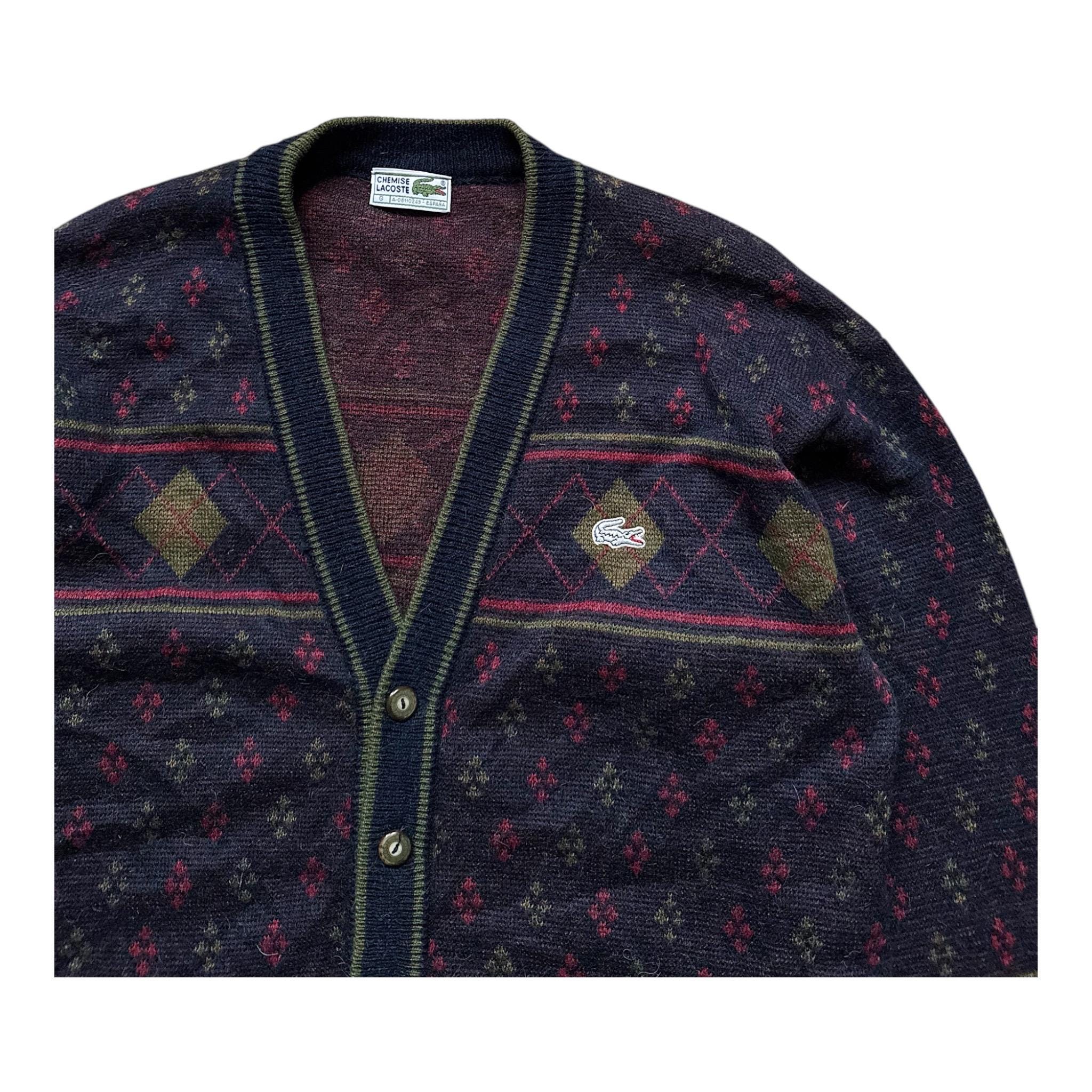 ニット/セーター LACOSTE 70s CHEMISE CARDIGAN STRIPE Vintage Chemise Lacoste Ornament Cardigan - Etsy Israel