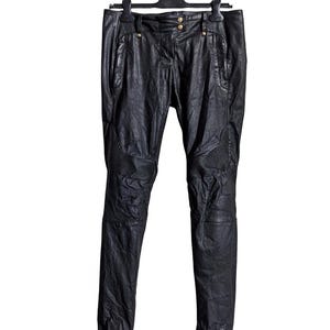 Balmain X H&M Real Leather Skinny Biker Pants Trousers - Etsy Canada