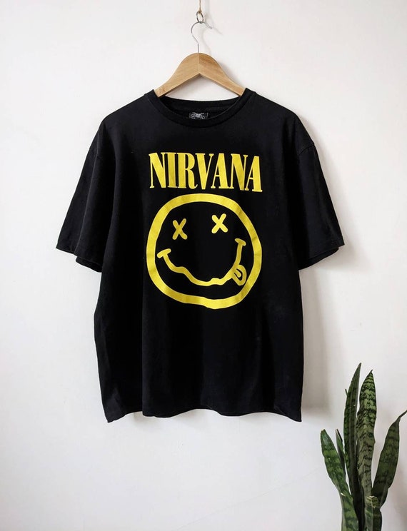 トップス 90s NIRVANA SMILE T-shirt VINTAGE XL Vintage Nirvana Smile Face T-shirt 90s - Etsy