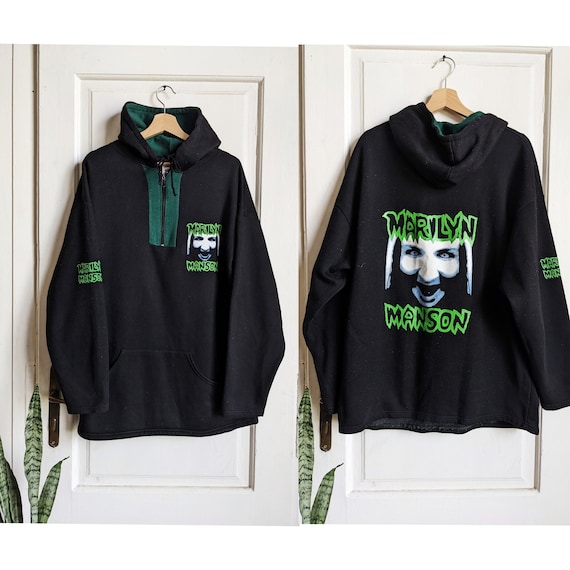 Vintage 90s Marilyn Manson Merch Hoodie MM - image 1