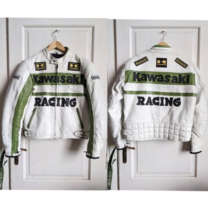 Vintage Kawasaki Leather Jacket Racing - Etsy