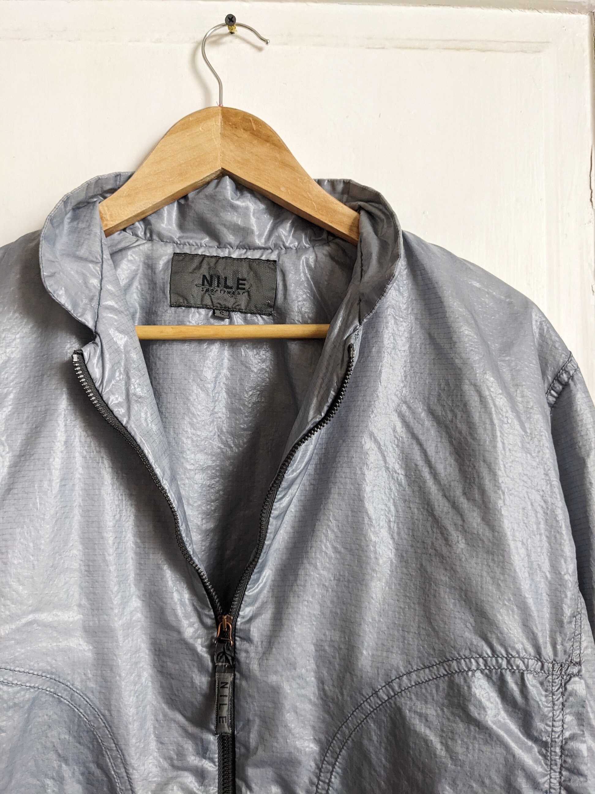 Vintage Silver Metallic Zip Jacket | Nile Sportswear | Y2K  display picture 1