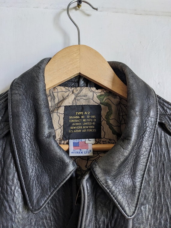 Vintage Avirex A2 Leather Aviator Jacket – Distressed US Military