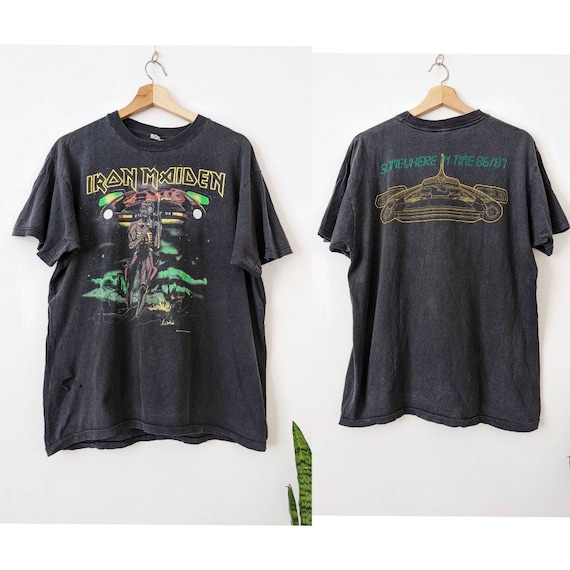 Iron Maiden Vintage Tシャツ Lサイズ RARE! Vintage 80s Iron Maiden T-shirt Large Black 1985 Iron