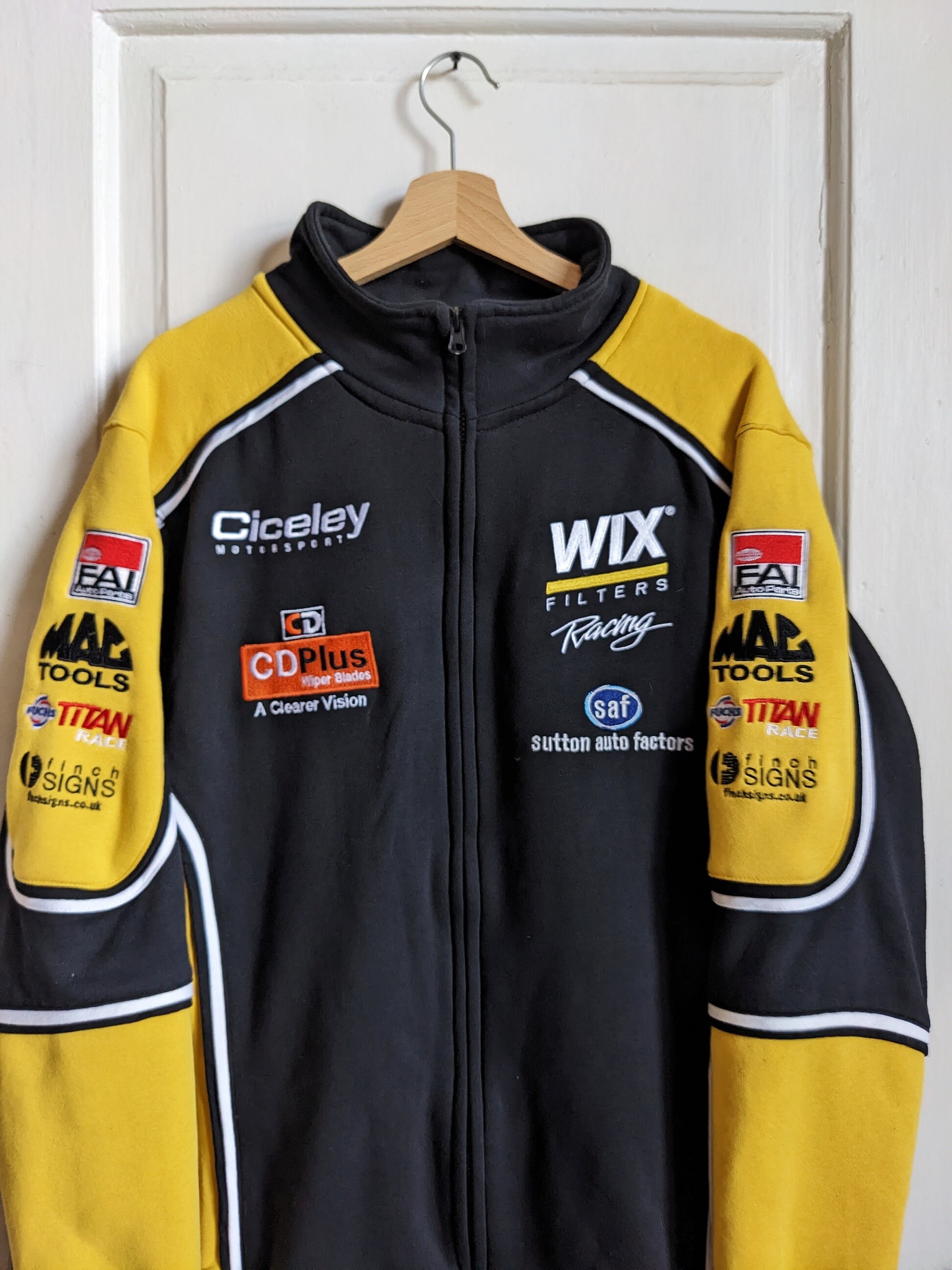 Vintage Nascar Racing Jacket | Full Zip Embroidered Patches WIX 
