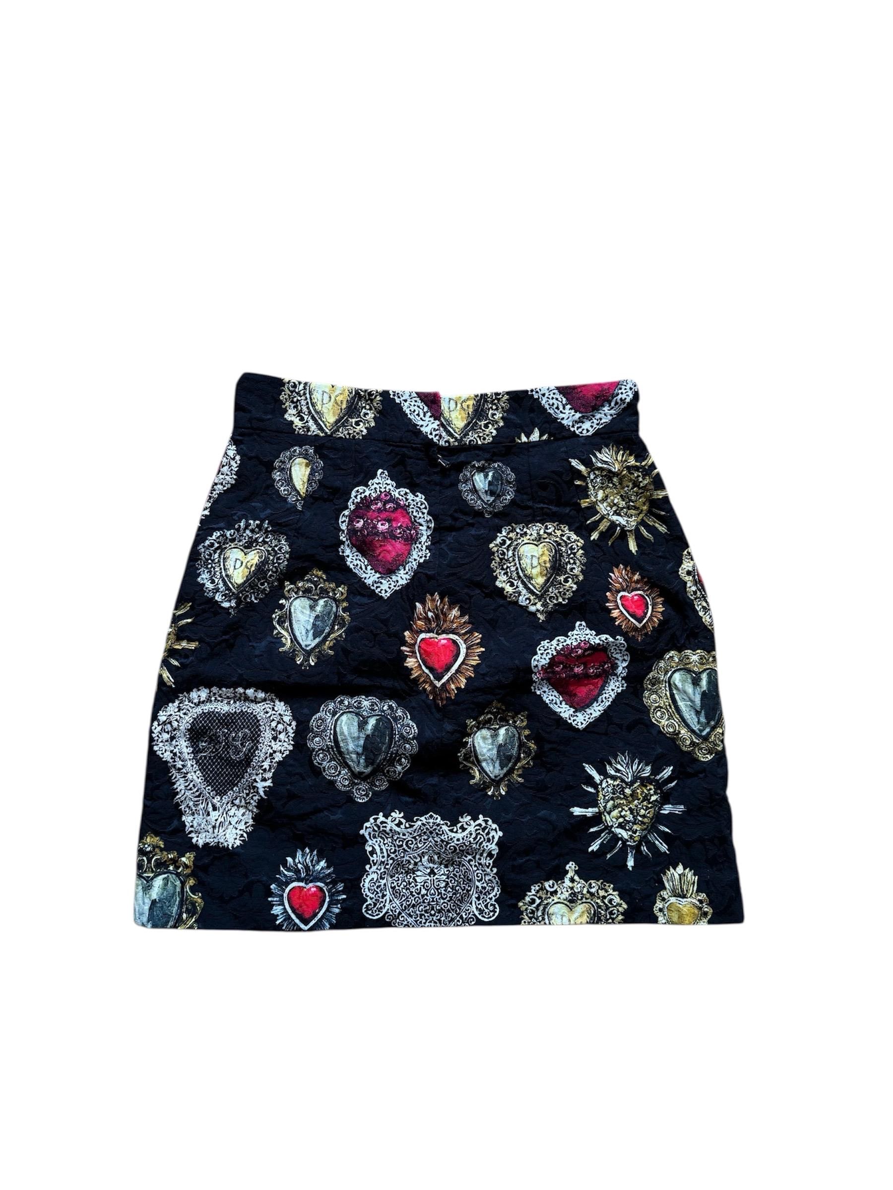 Dolce & Gabbana Mini Skirt Sacred Heart Embroidery A-line - Etsy