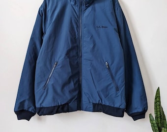 Chaqueta vintage L.L. Bean azul marino con forro polar – Abrigo para exteriores