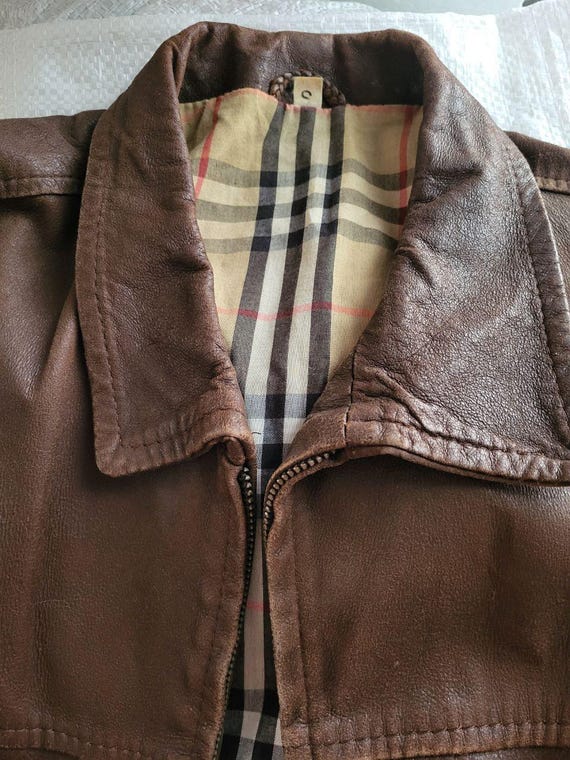 Vintage Burberrys Leather Jacket Bomber - Etsy