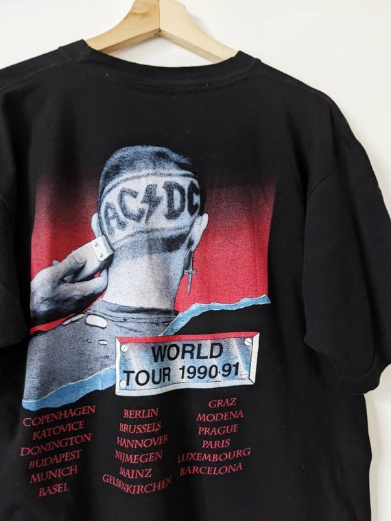 Vintage AC DC The Razors Edge 1990 Merch T-Shirt Tour… - Gem