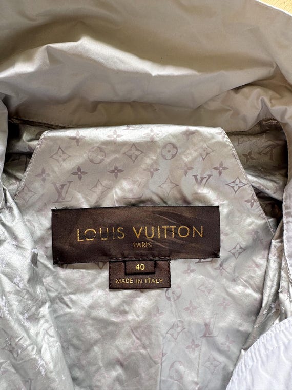 Vintage Silver Nylon Windbreaker Jacket Designer … - image 3