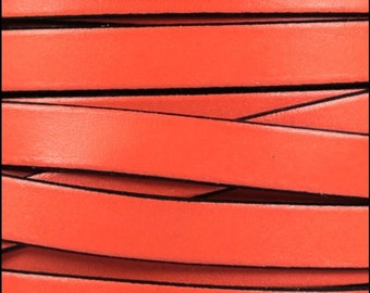 Coral Silver per INCH 10mm Flat Leather Cord