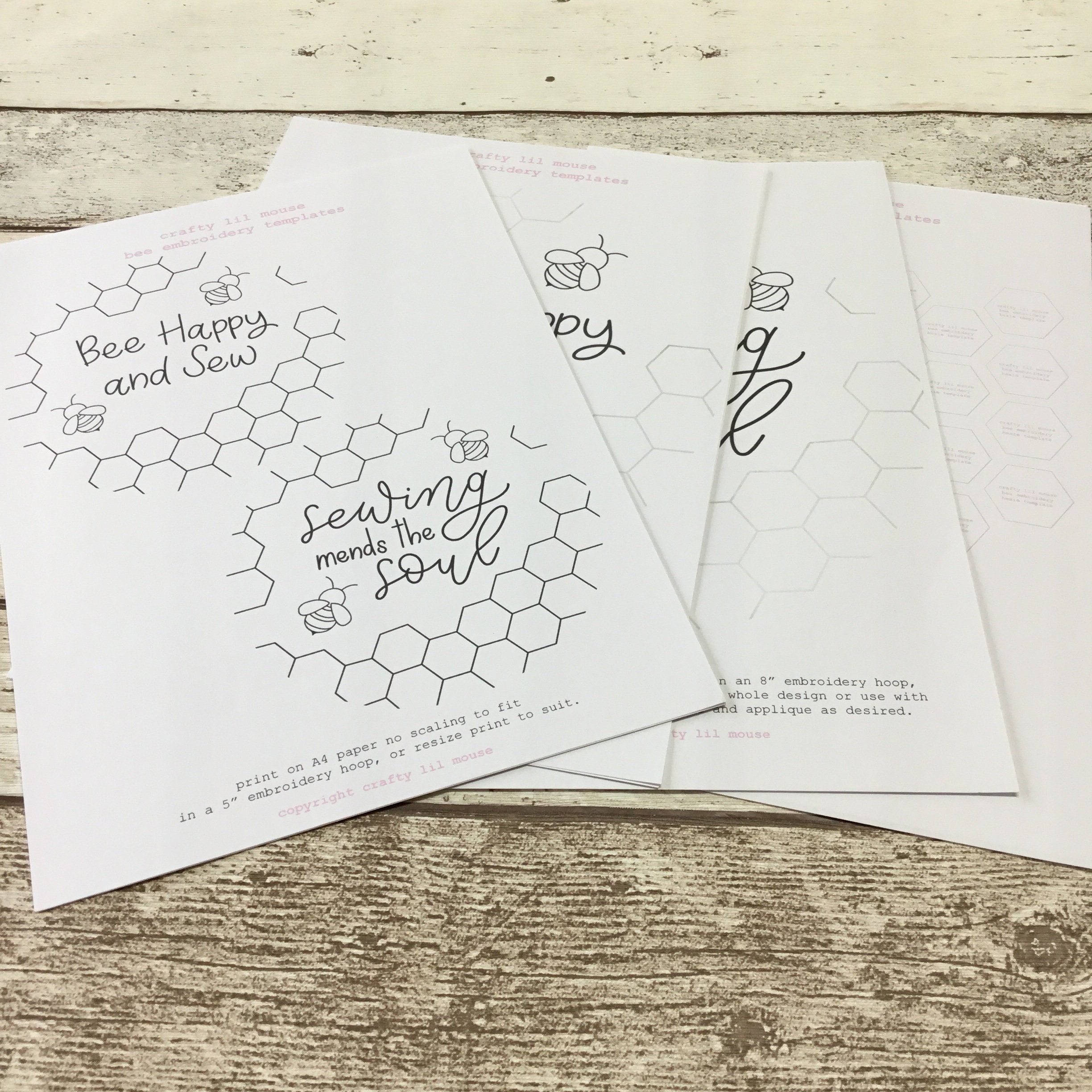 Sewing Bee Embroidery Hoop Templates Design Etsy