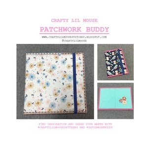 May include: Three patchwork covers for notebooks or journals. The covers are made of fabric with different patterns. One cover has a floral pattern, another has a bird pattern, and the third has a solid turquoise color with a small decorative element.