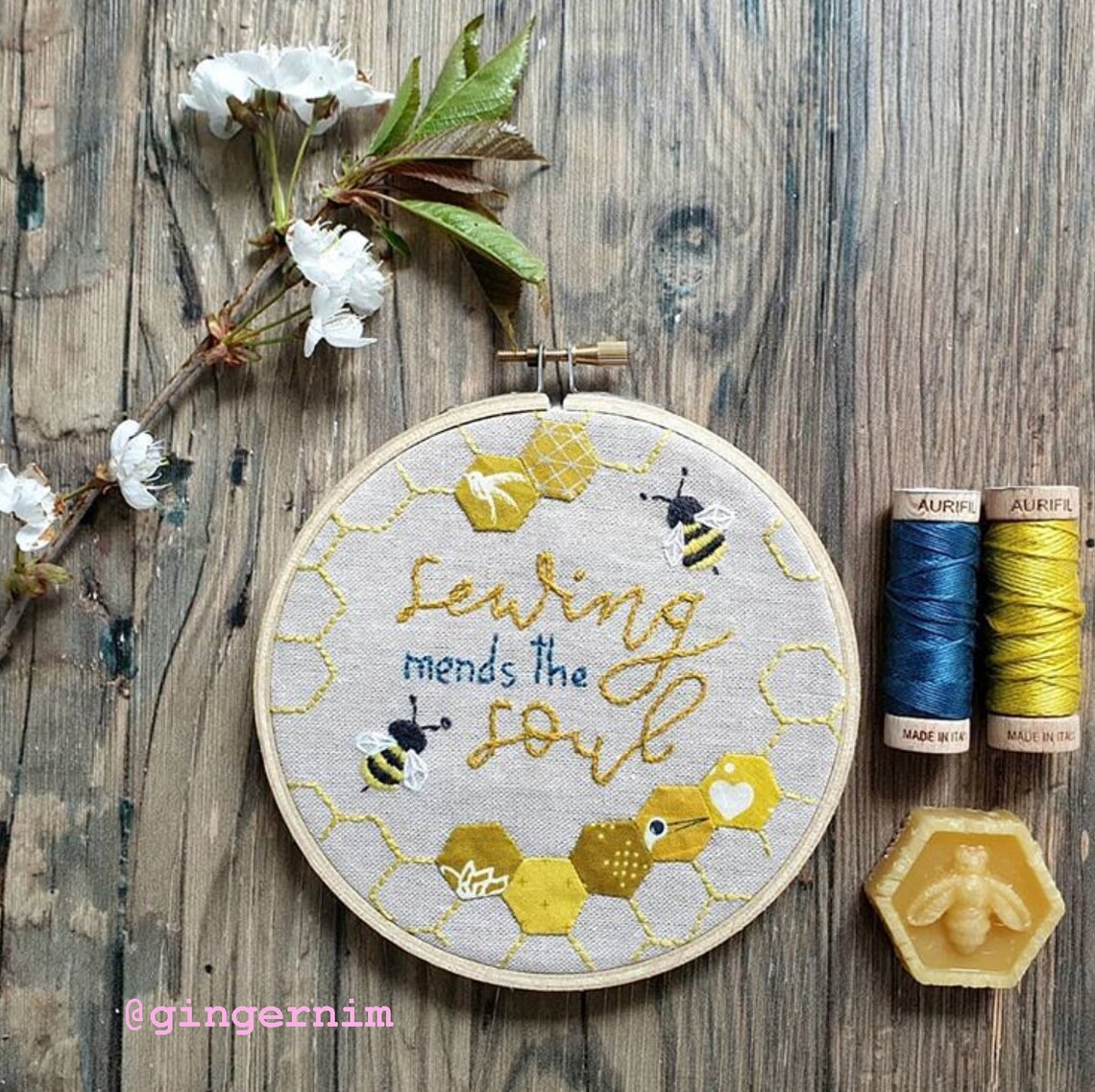 Sewing Bee Embroidery Hoop Templates Design Etsy