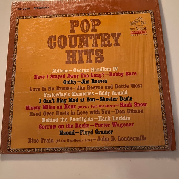 Pop Country Hits Various 1964 Vintage Vinyl Record Album LP - Dynagroove record