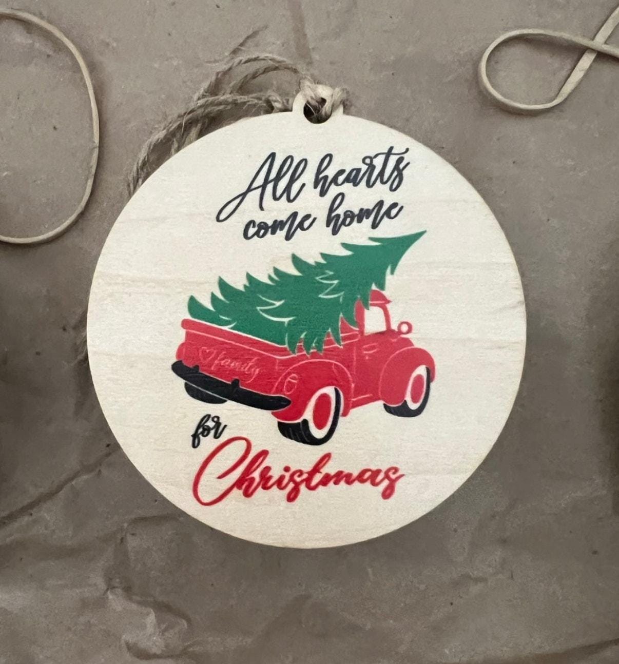 Personalized All Hearts Come Home For Christmas Ornament