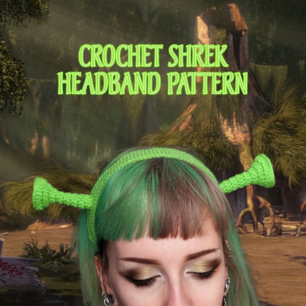 Shrek headband crochet pattern