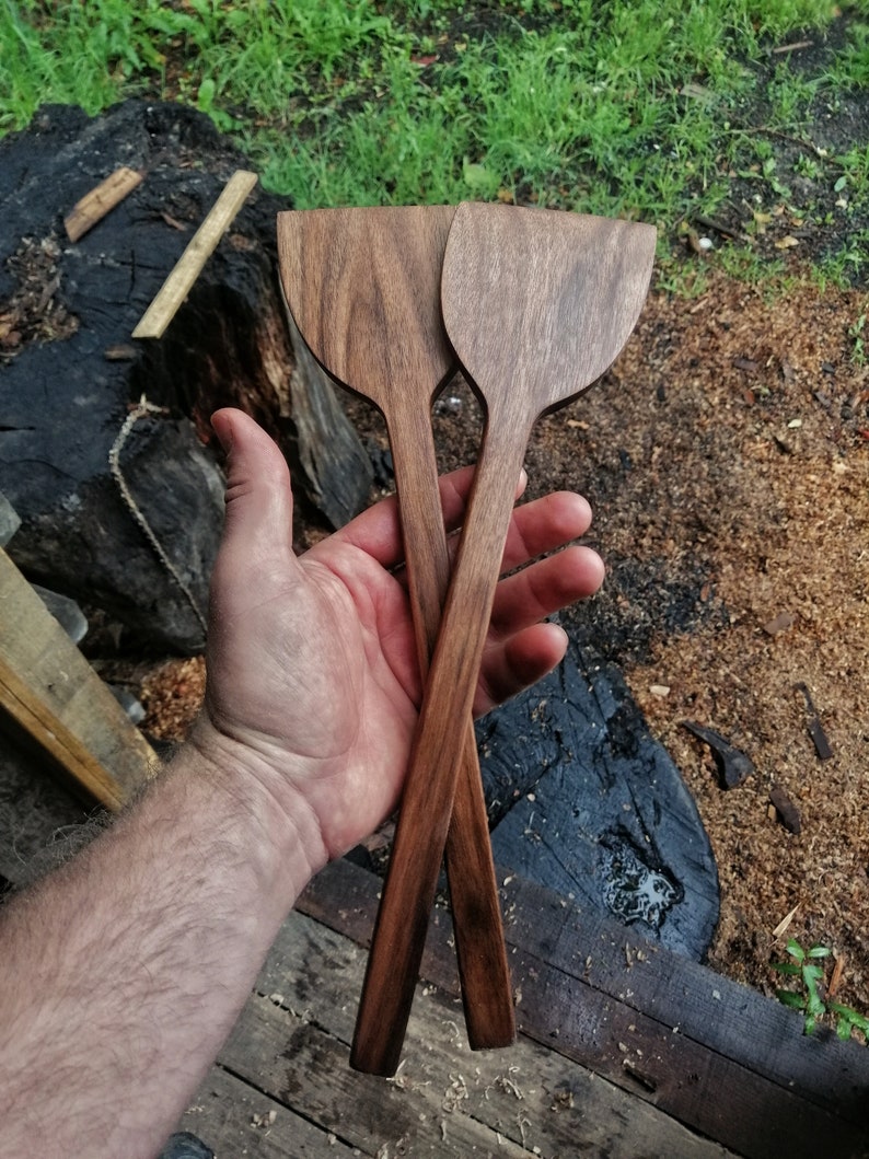 Handcrafted Walnut Wood Spatulas Set of 2 Premium Quality Etsy
