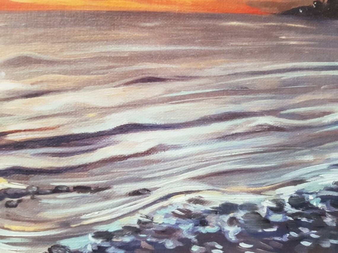 Oil Painting PRINT Sunset 11.30x8.27 in 28.7x21 cm | Etsy
