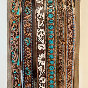 Leather Tooled Purse Strap