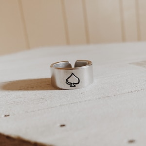 アクセサリー spade silver ring mysilverworld Solid 925 Sterling Silver Ace of Spades Men's