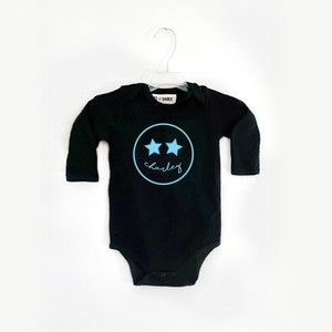 SMILES 4 U BABESIE &lt;3 baby bodysuit with personalized smile - pink & black