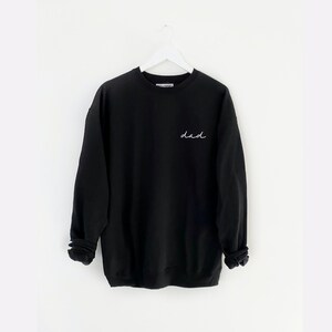 BLACK with WHITE STITCH &lt;3 embroidered fleece sweatshirt - unisex for adults - personalizable