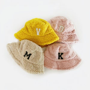 TEDDY BEAR BUCKETS &lt;3 adult teddy sherpa material bucket hat personalizable with a chenille glitter patch