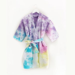 CANDYE CRUSH ROBE 3 mini waffle kimono robe tie-dye for adults image 1