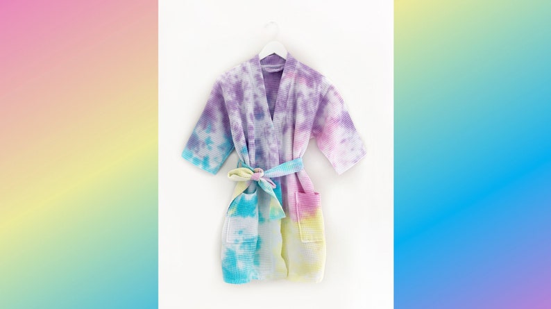 CANDYE CRUSH ROBE 3 mini waffle kimono robe tie-dye for adults image 2