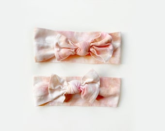 DUSTDYE ROSE HEADBAND &lt;3 one baby tie-dye headband with knotted bow