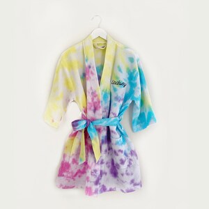 NAME DROP &lt;3 embroidered mini robe in Candye Crush tie-dye