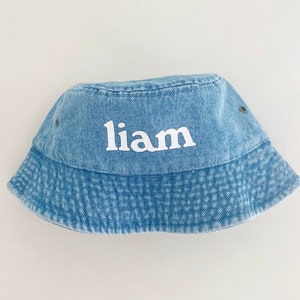 DENIM BUCKETS 3 kids or adult personalized denim bucket hat zdjęcie 3