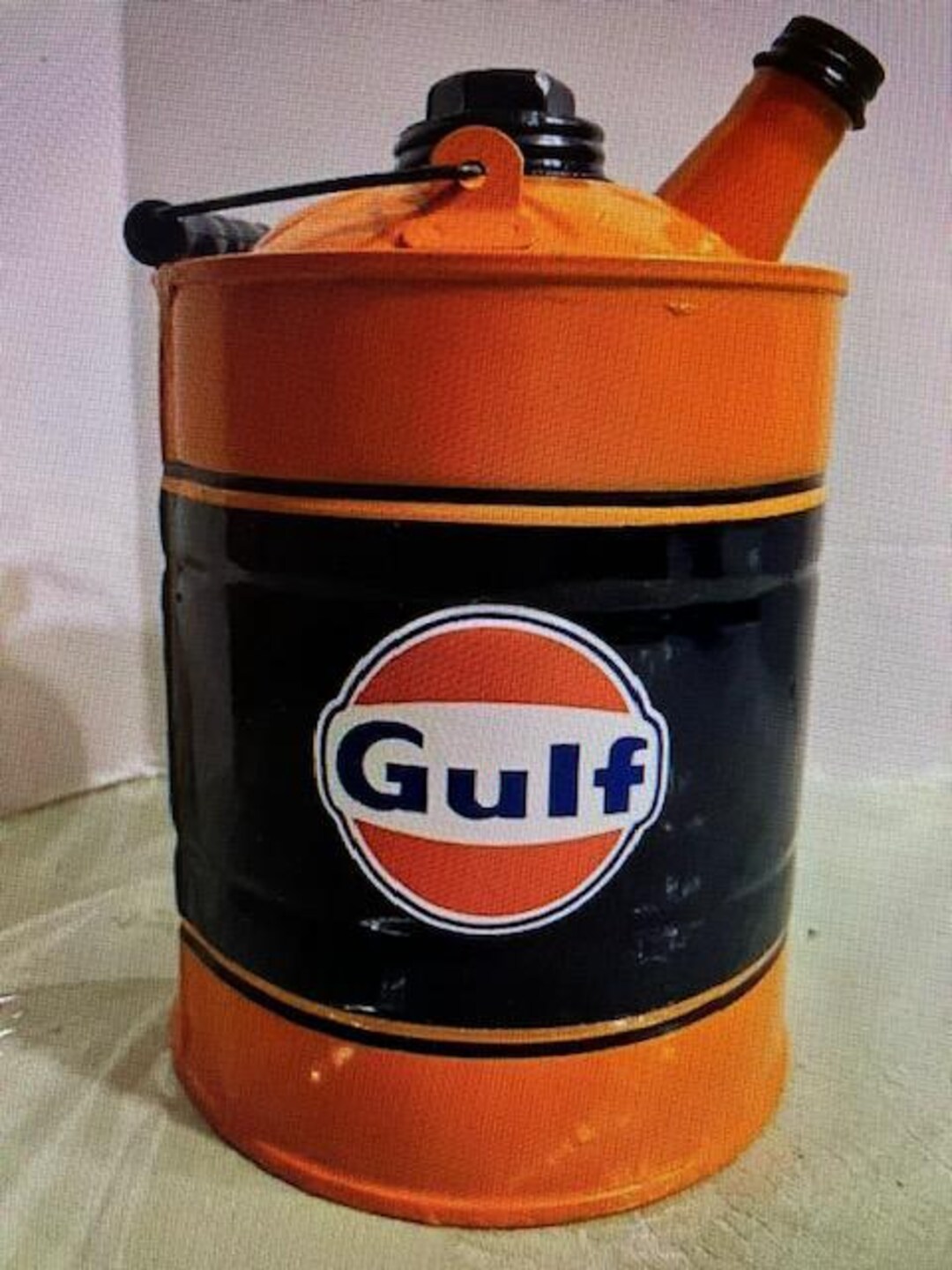 GULF Vintage Big GAS Kerosene CAN Station Coal Oil 1 Gallon Motor Decal ...