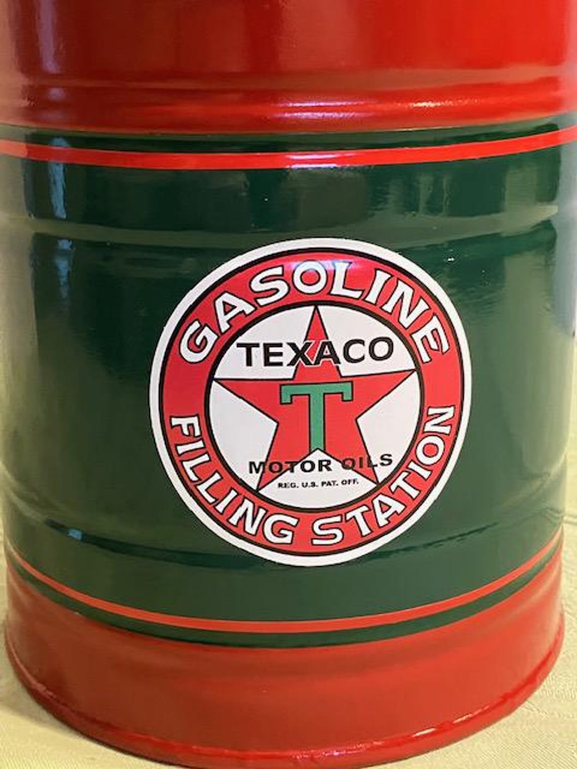 TEXACO Vintage Gas Kerosene CAN Station Coal Oil 1 Gallon Motor Decal ...