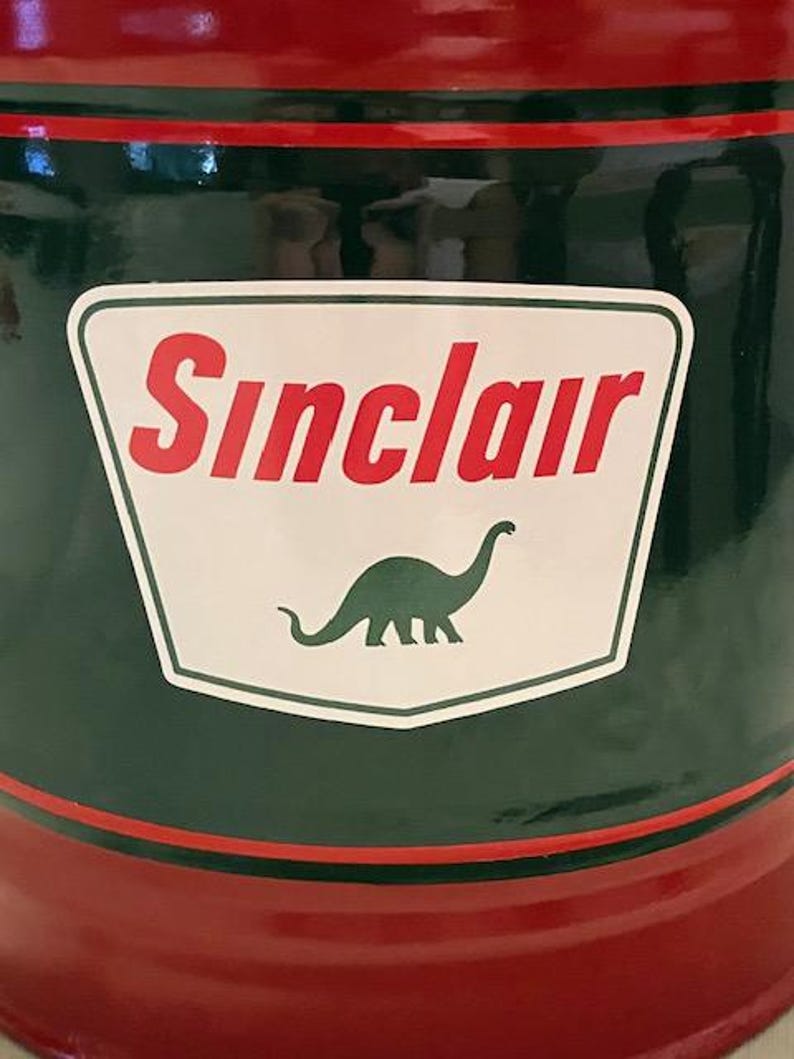 SINCLAIR Vintage GAS Kerosene Can Station Oil Co Sign 1 Gallon Spout ...
